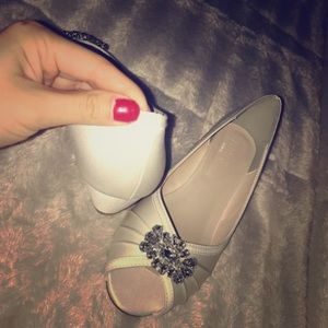 Davids bridal wedding shoe. Wedge 2 inch.brand new